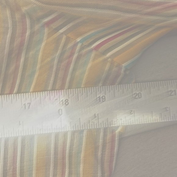 Doncaster Sport Shirt Womens 12 Silk Hidden Button Up Striped Multi-Color LS - Picture 5 of 9